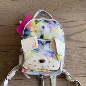 NWT Betsy Johnson Mini Dog Backpack - Rainbow